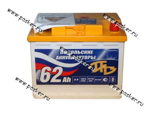 Аккумулятор Подольские Аккумуляторы 62Ач EN480/530 242х175х190 обр/п