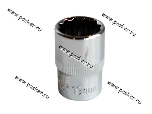 Головка торцевая 19 1/2 короткая 12-гранная OMBRA 112319