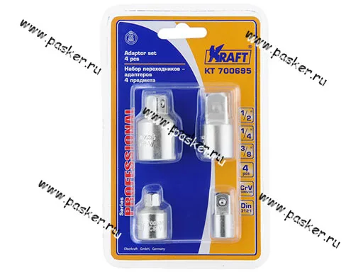 Головки переходники 4 предмета 1/2-3/8-1/4 KRAFT 700695