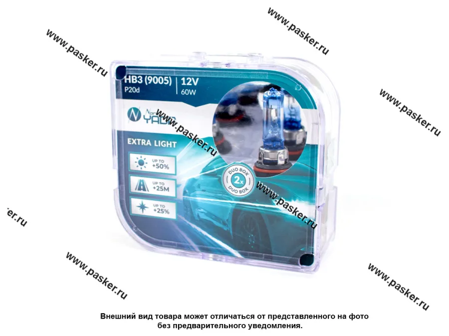 Лампа галоген 12V HB3 55W P20d 9005 Nord YADA EXTRA LIGHT +50% яркости