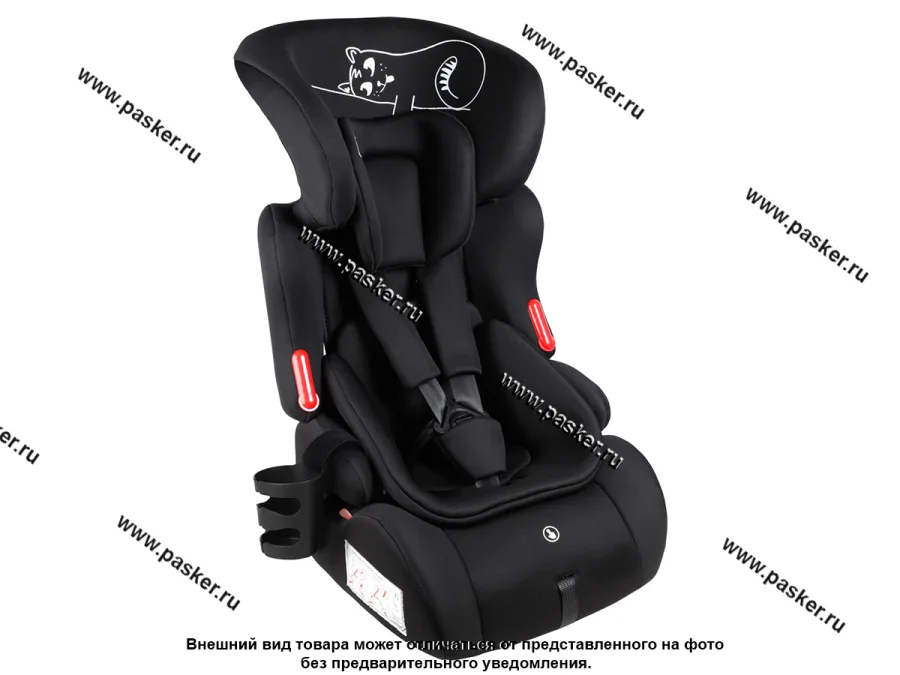 Кресло детское SIGER Космо Lux группа 1,2,3 от 9-36кг черный кот