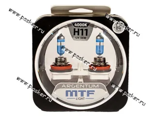 Лампа галоген 12V H11 55W PGJ19-2 MTF Argentum +80%  4000К